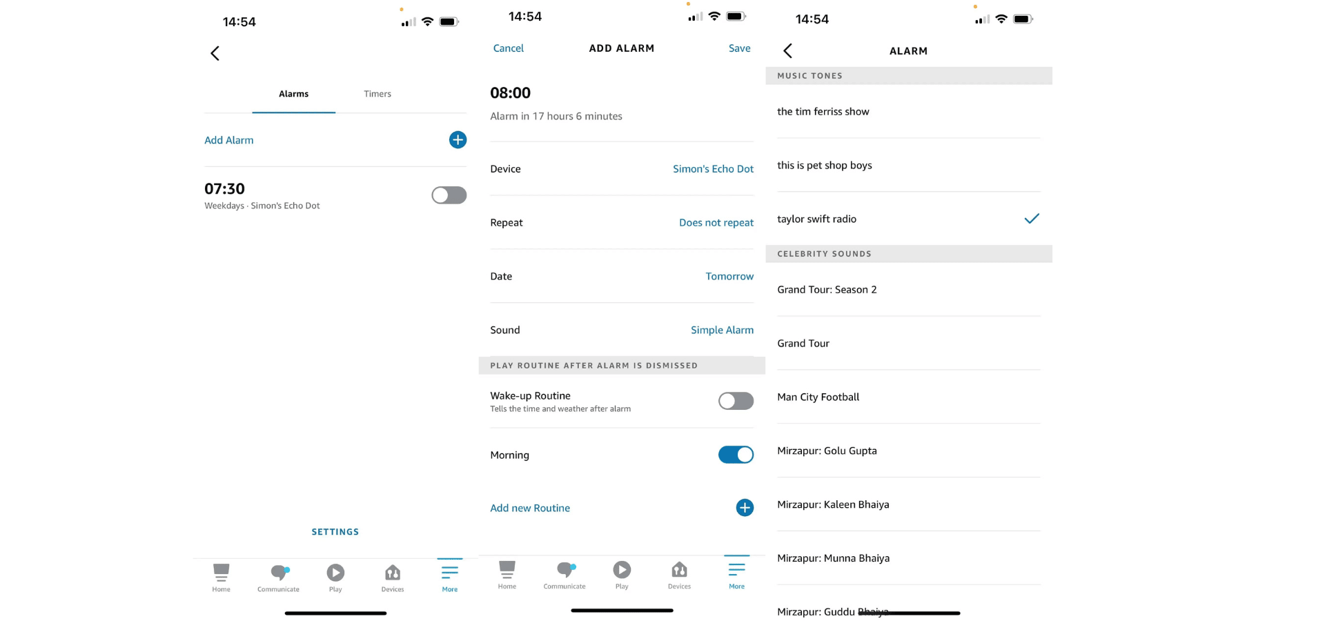Zene lejátszása Amazon Alexa 