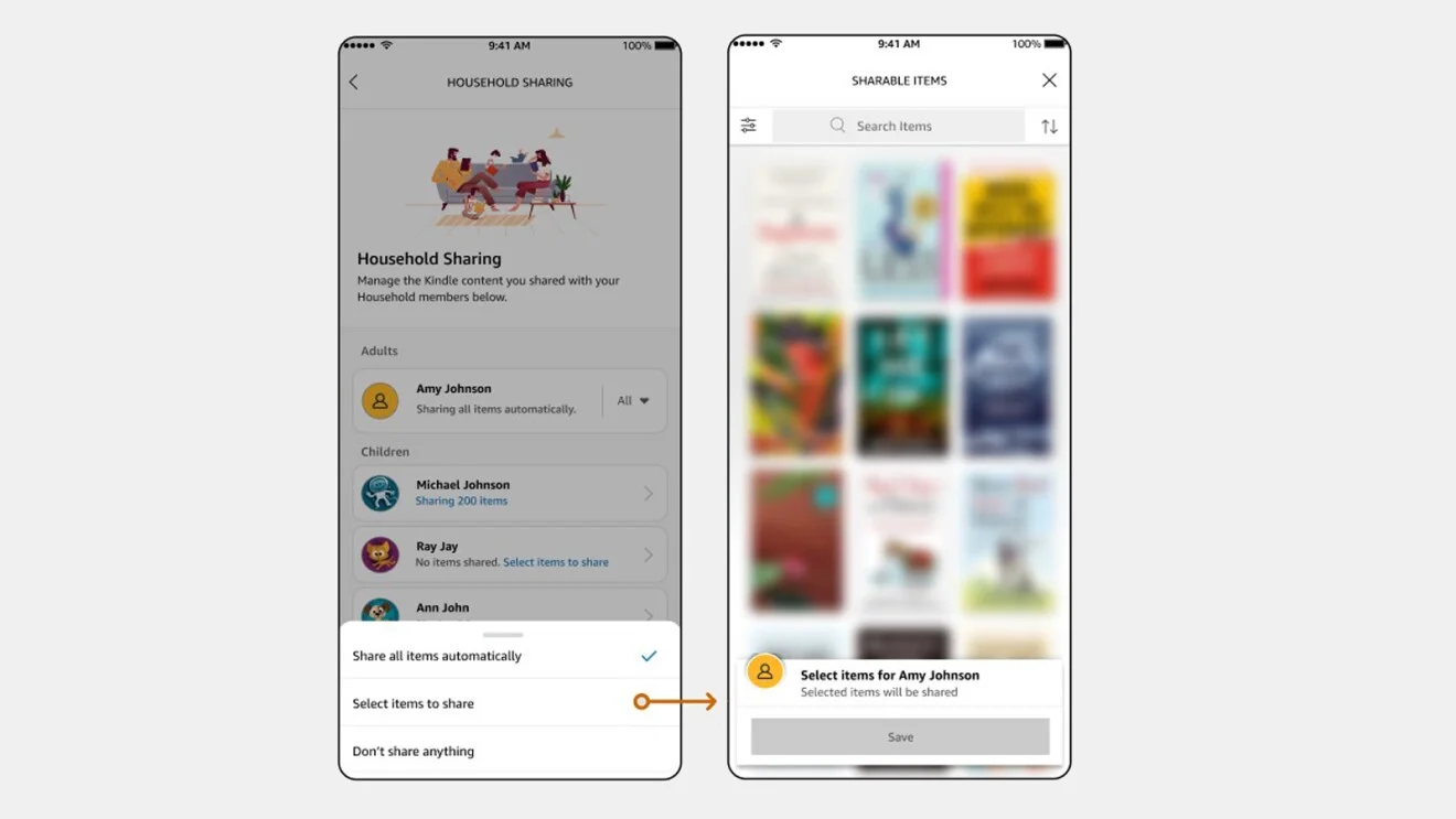 Az Amazon könyvek és a Kindle Unlimited tartalmak egyszerűen megoszthatók családtagjaiddal az Amazon Household funkción keresztül.