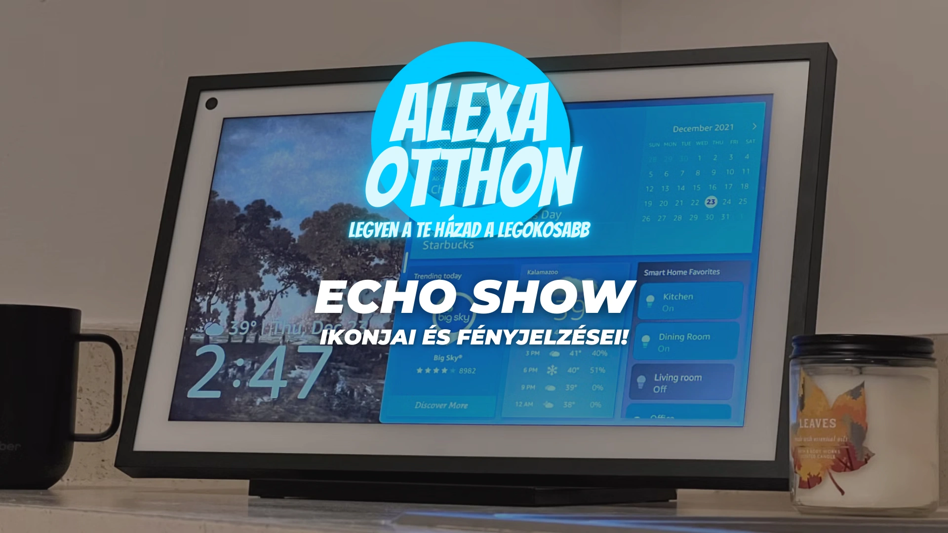 Echo Show ikonjai és fényjelzései Alexa vezeték nélküli képernyő